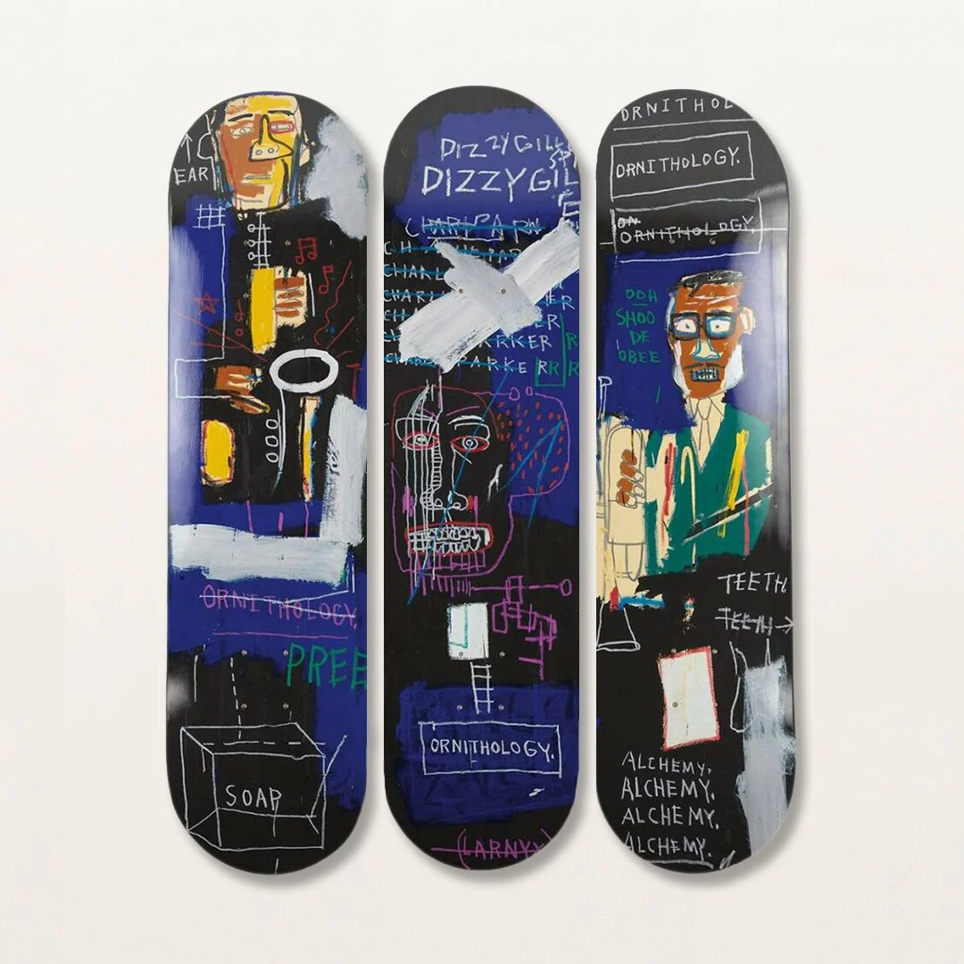 Basquiat Horn Players Skateboard by The Skateroom — Ze Art Gallery